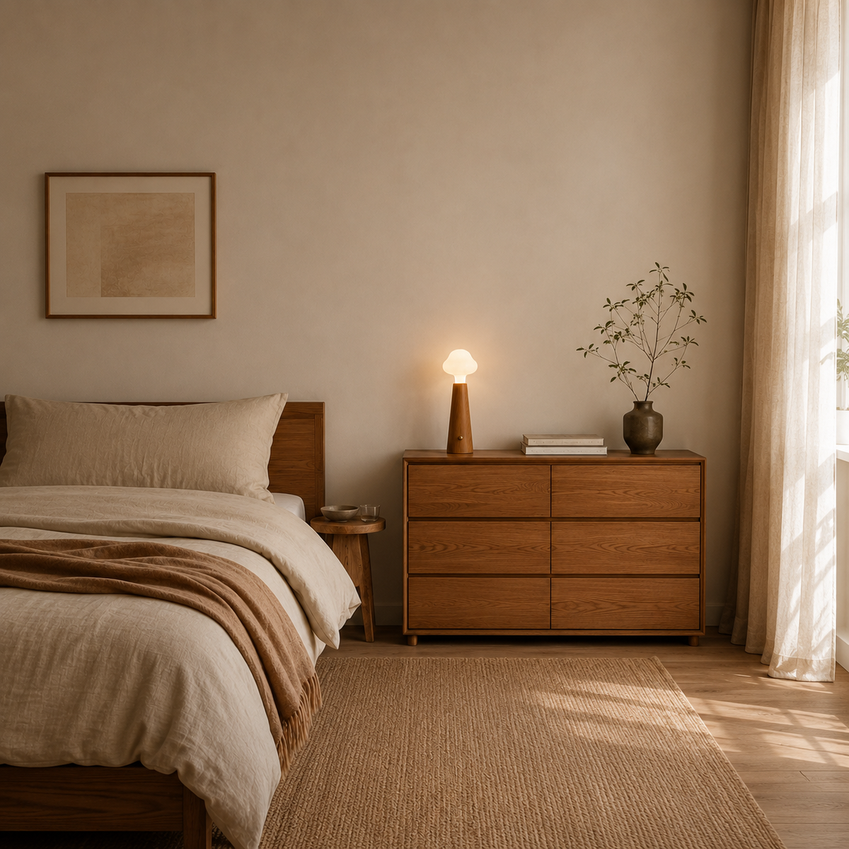 Cloud Glass Wood Table Lamp