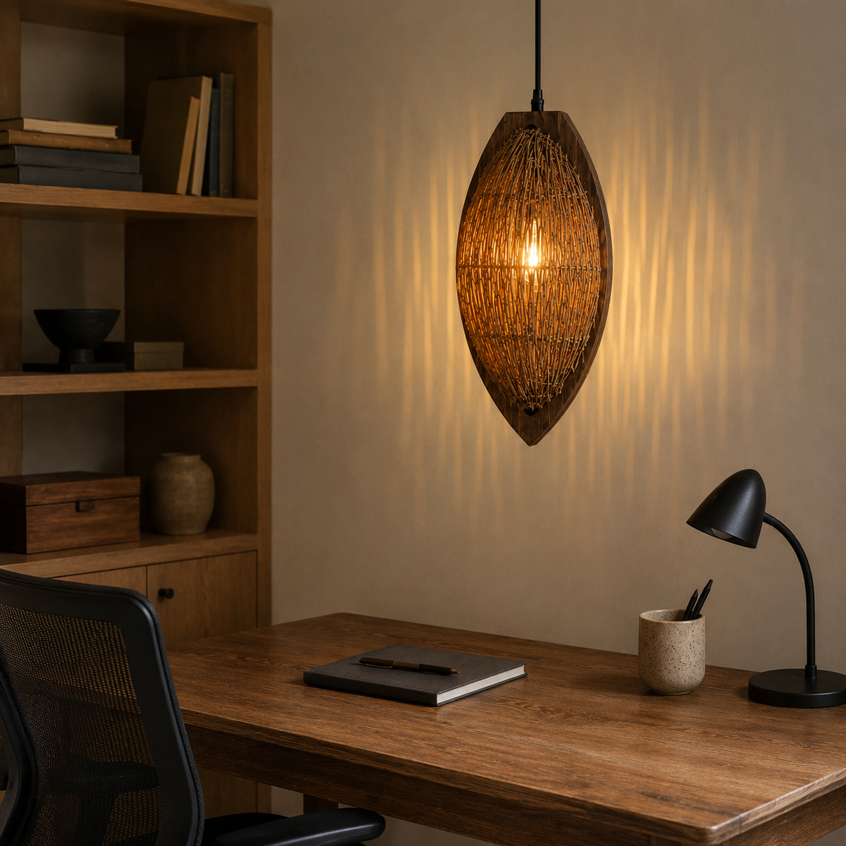 Natural material texture detail of Sunset Pod Pendant Light