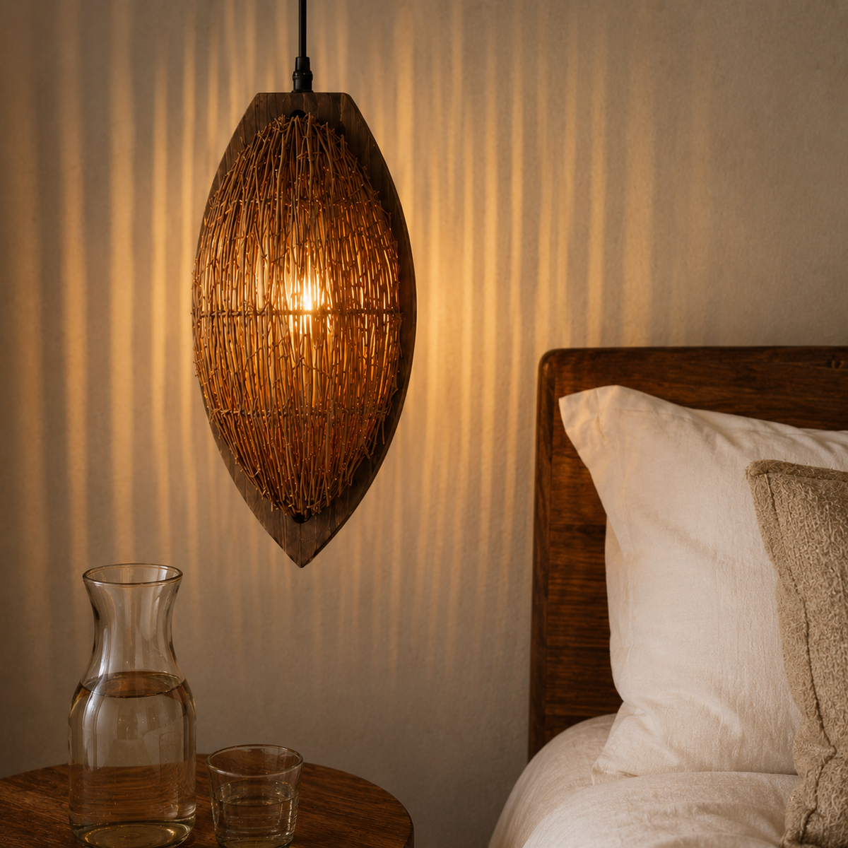 Joinery and hardware detail of Sunset Pod Pendant Light