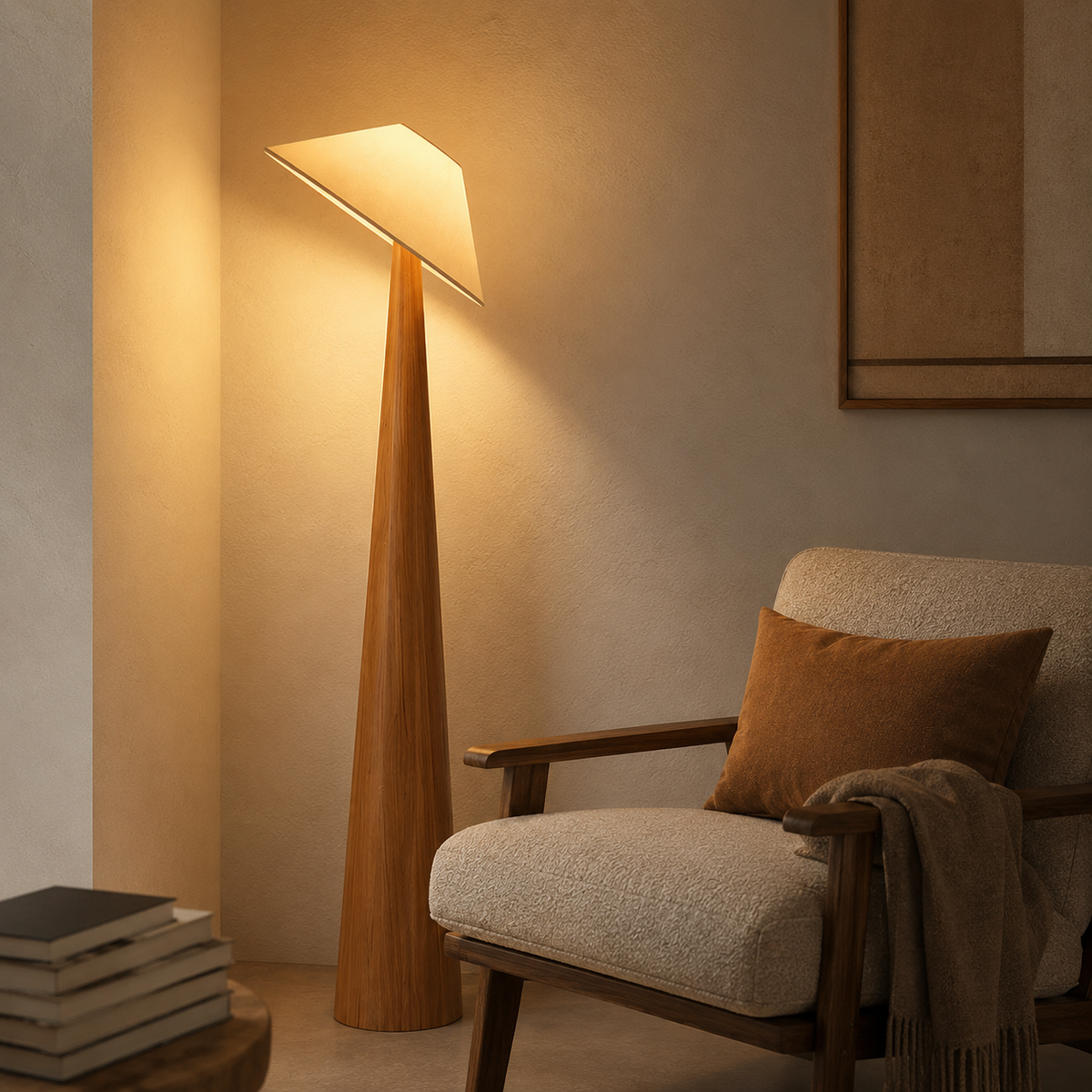 Natural material texture detail of Cone Shade Floor Lamp