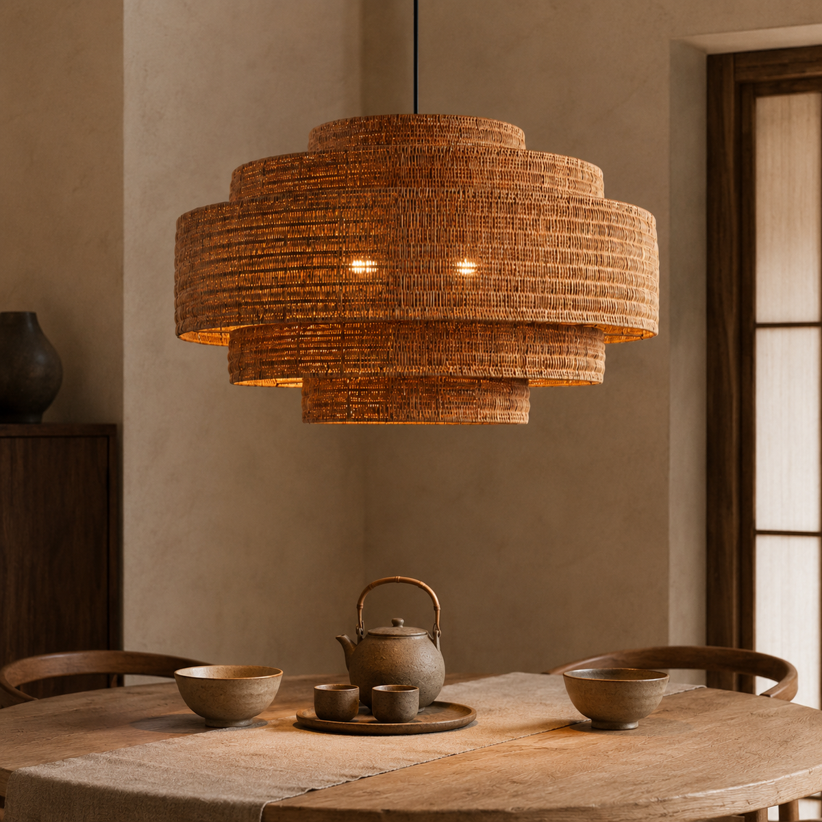 Kago Rattan Woven Pendant Light