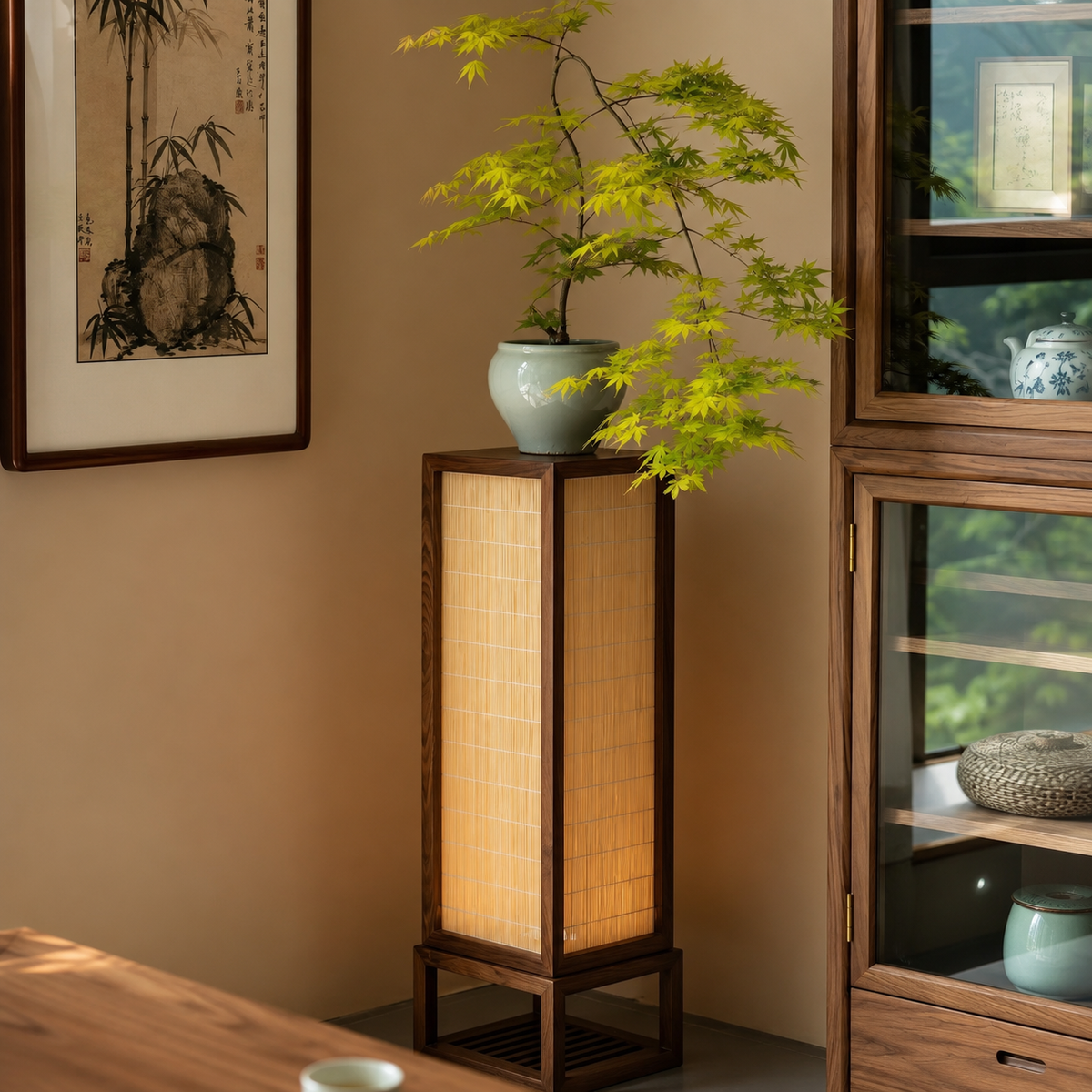 Joinery and hardware detail of Song Harmony Floor Lamp