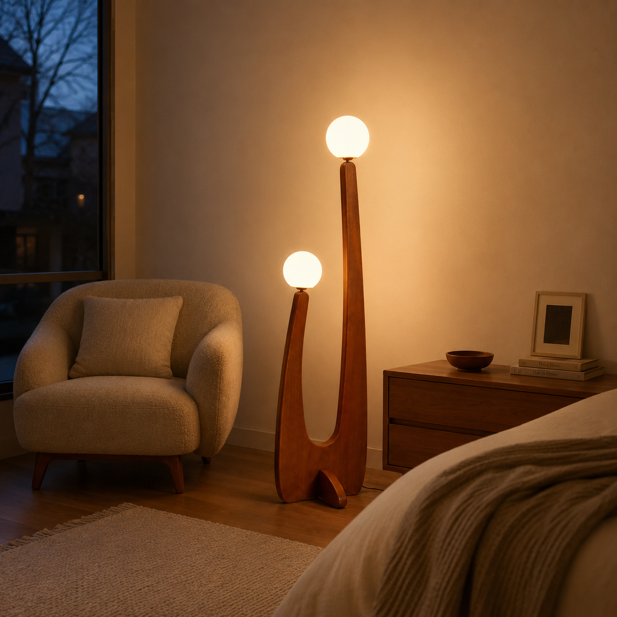 Natural material texture detail of Cactus Floor Lamp