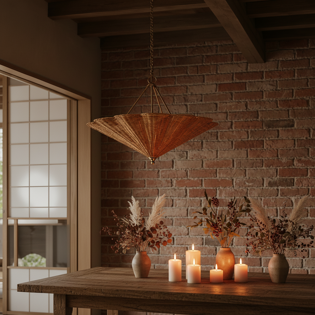 Soleil Rattan Umbrella Pendant