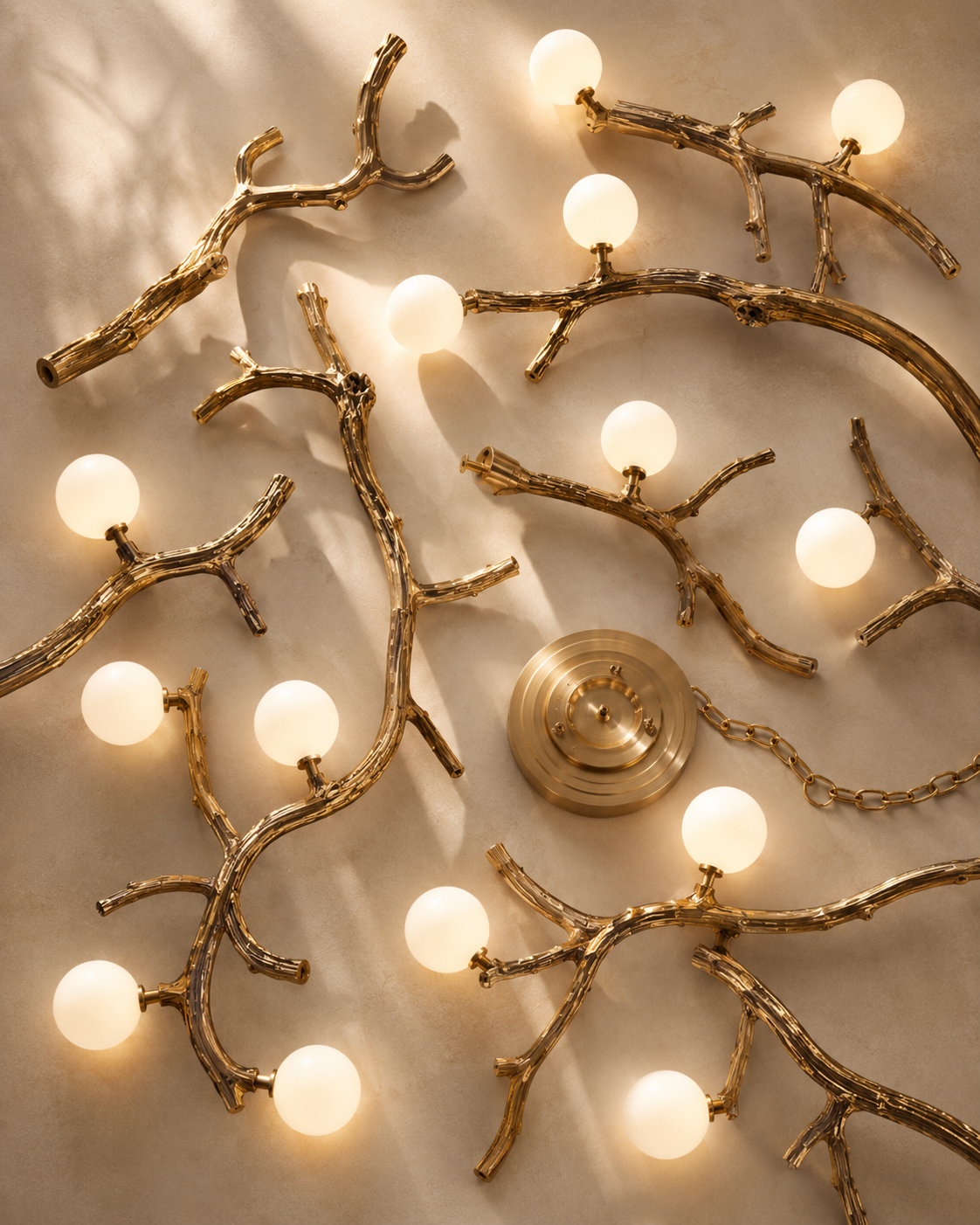 Form and silhouette detail of Arbor Branch Chandelier