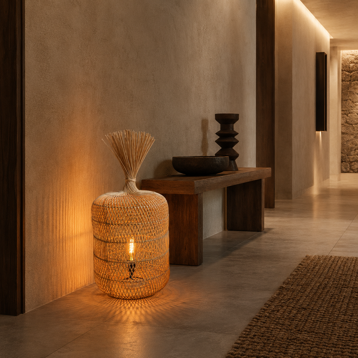 Wabi Rattan Floor Lamp