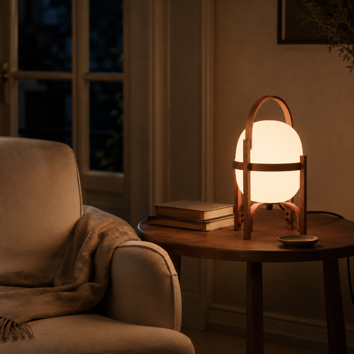 Wabi Wood Glass Table Lamp