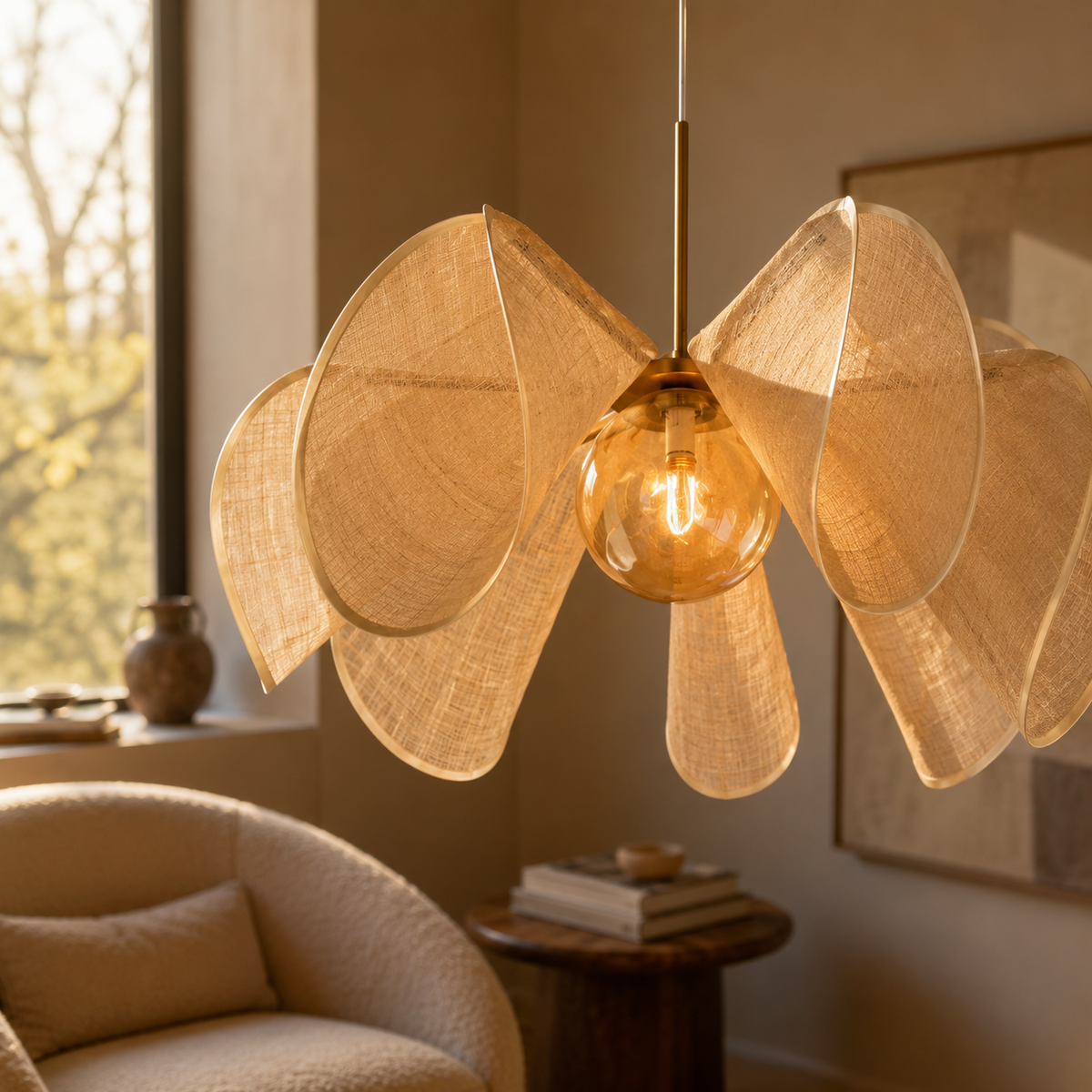 Soleil Linen Chandelier