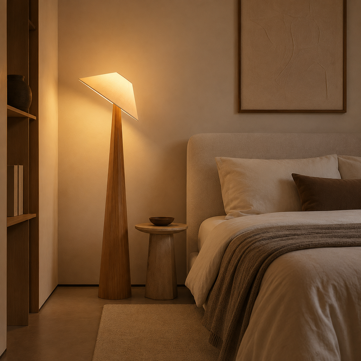 Finished craftsmanship detail of Cone Shade Floor Lamp