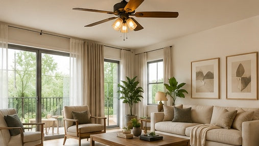 Wood Ceiling Fans With Lights for Living Rooms: Blade Span, Seating Layout & Lighting Layers