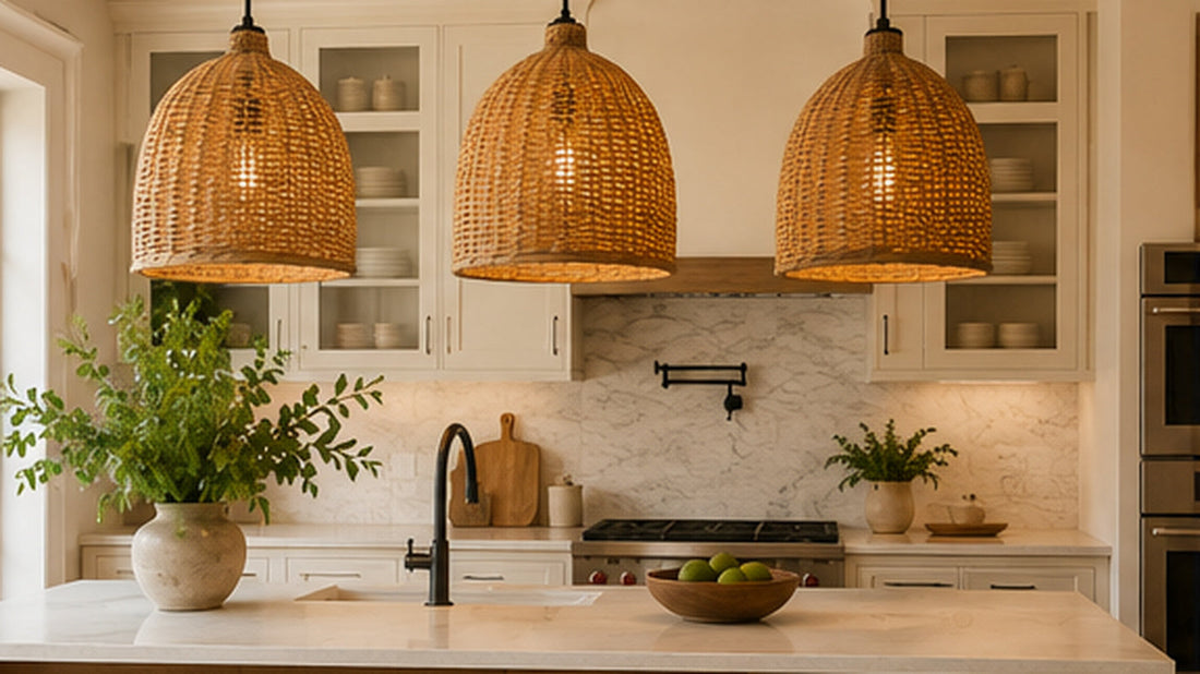 Rattan Pendant Lights for Kitchen Islands: Weave, Scale & Placement