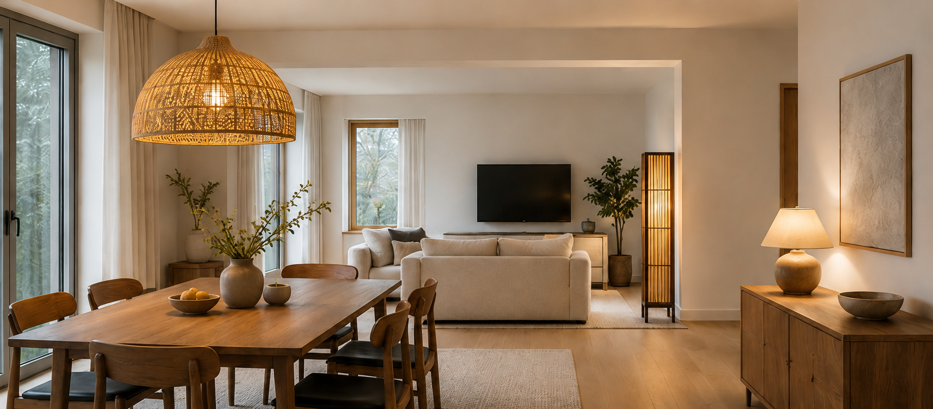 How to Mix Rattan and Wooden Lighting in One Home