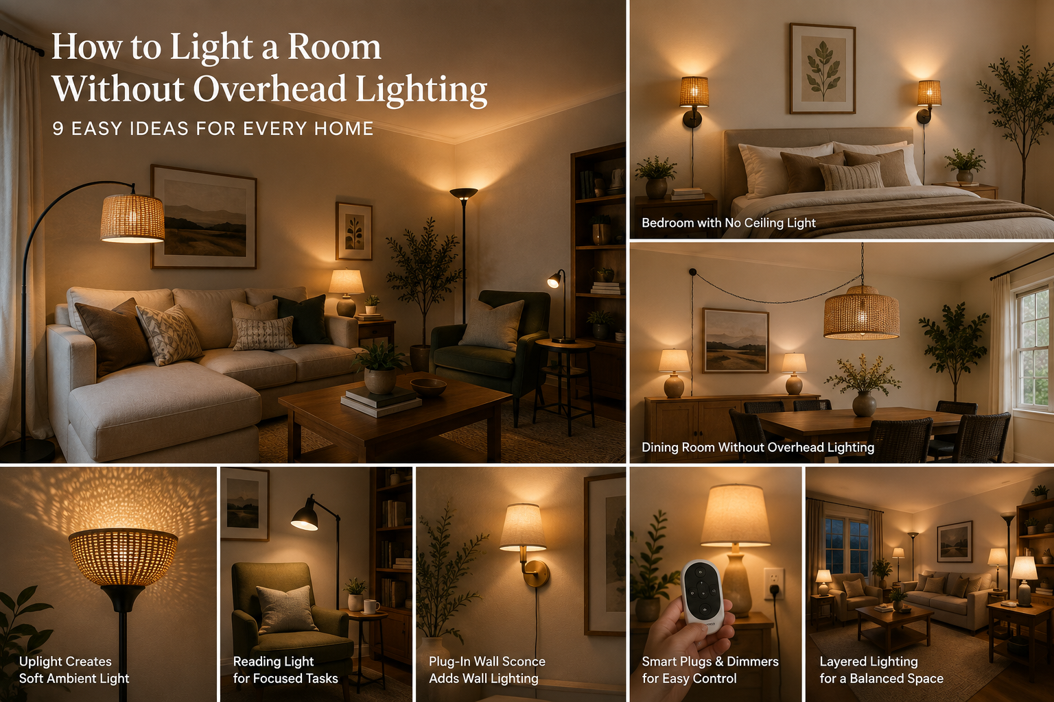 How to Light a Room Without Overhead Lighting: 9 Ideas