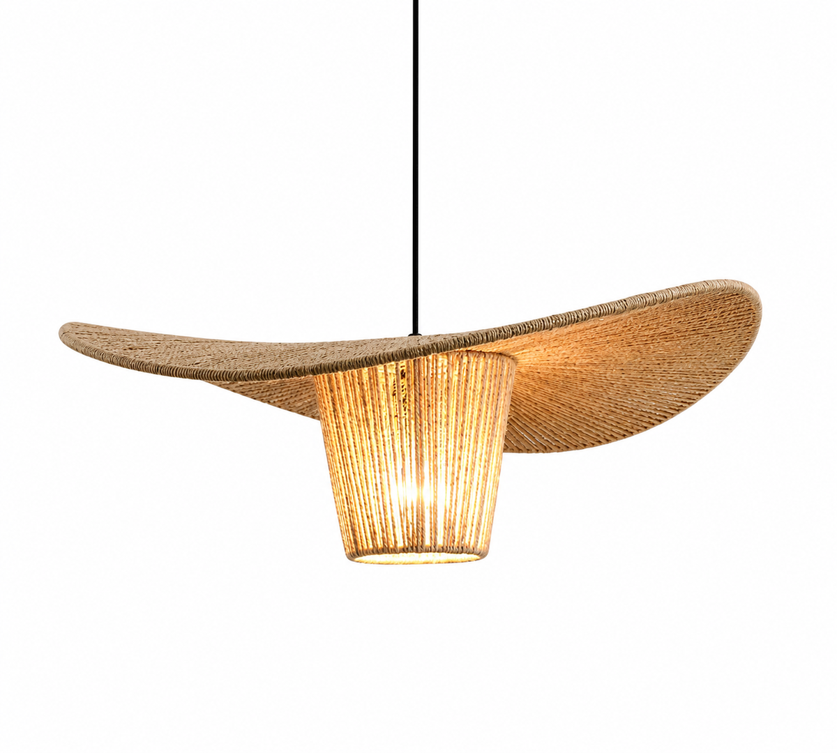 Luma beaded tiered chandelier with warm amber glass shade and wide circular wood arms
