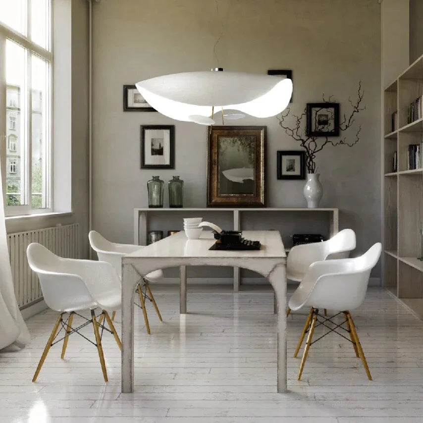 Black and gold foil disc pendant light with hanging cord