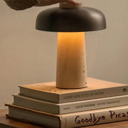 Noma Travertine Mushroom Table Lamp Glowryte
