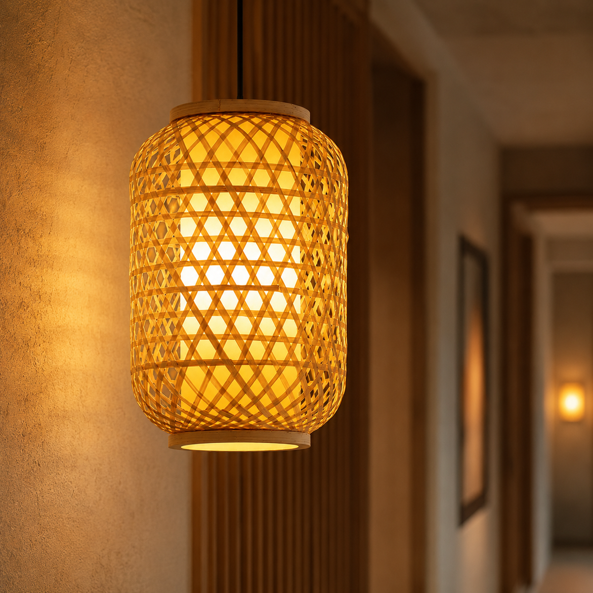 Form and silhouette detail of Golden Weave Lantern