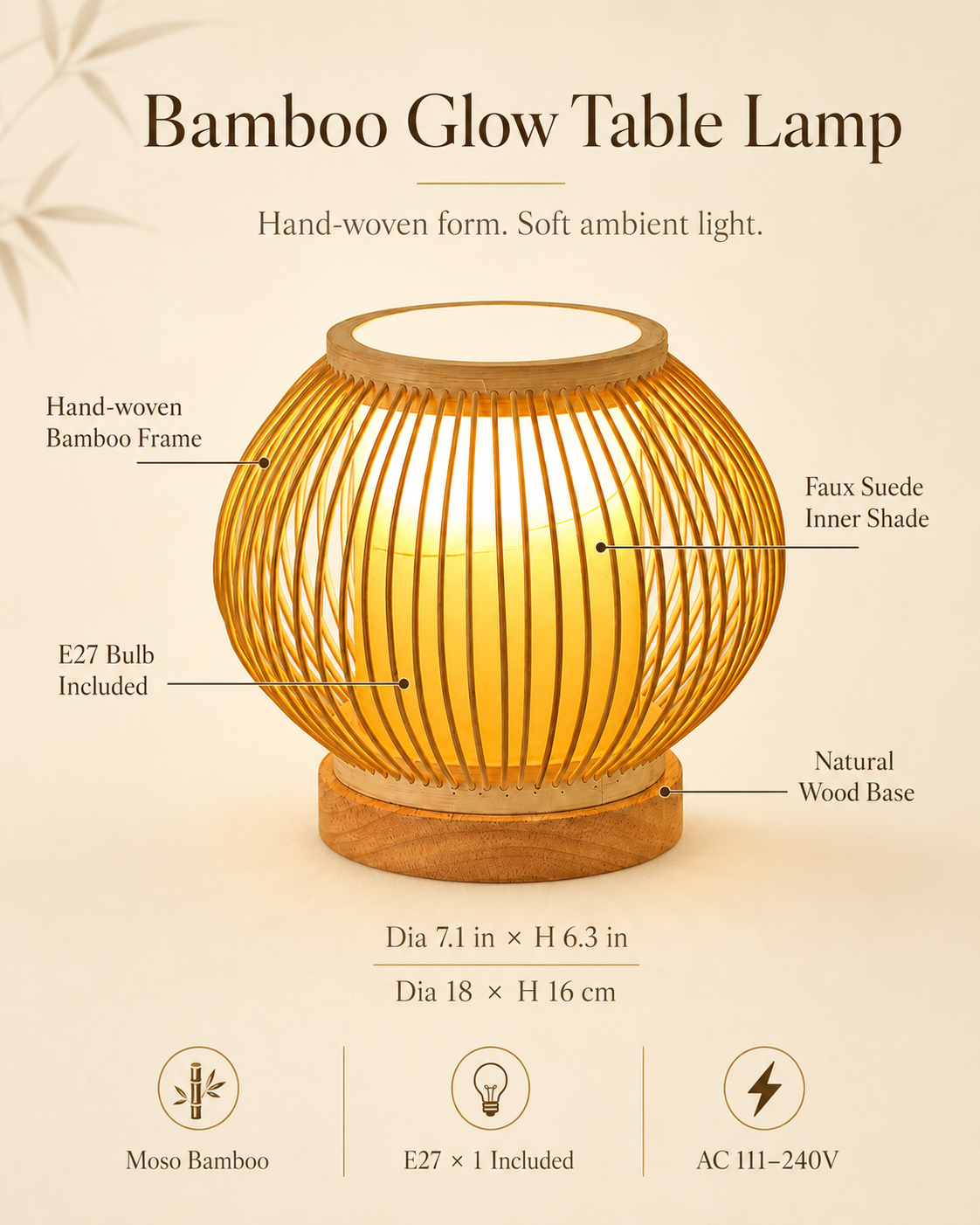 Lunar Cage Rechargeable Table Lamp styled in a warm natural interior