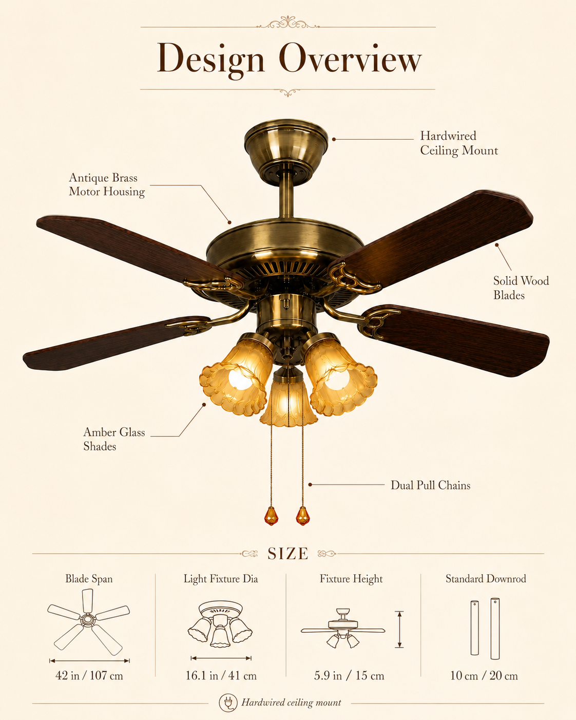 Aura Wood Blade Ceiling Fan Light styled in a warm natural interior