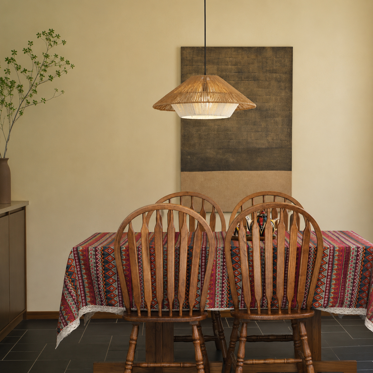 Woven Cottage Roof Pendant Light