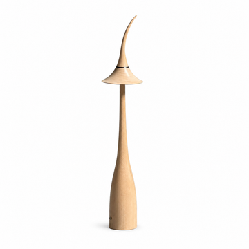 Noma Maple Wood Cordless Table Lamp White Dia 3.1" × H 16.7" ( Dia 8 × H 42.5 cm) Glowryte