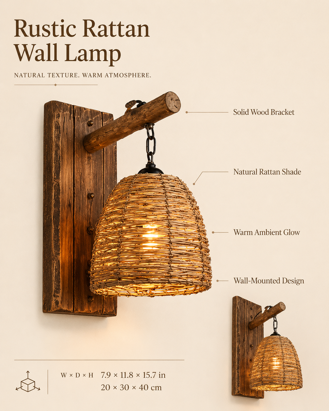 Woodland Lantern styled in a warm natural interior