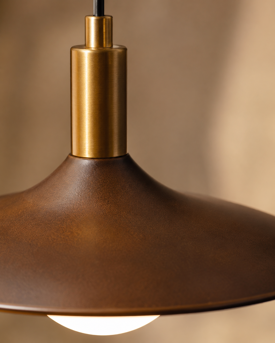 Joinery and hardware detail of Saucer Pendant Light