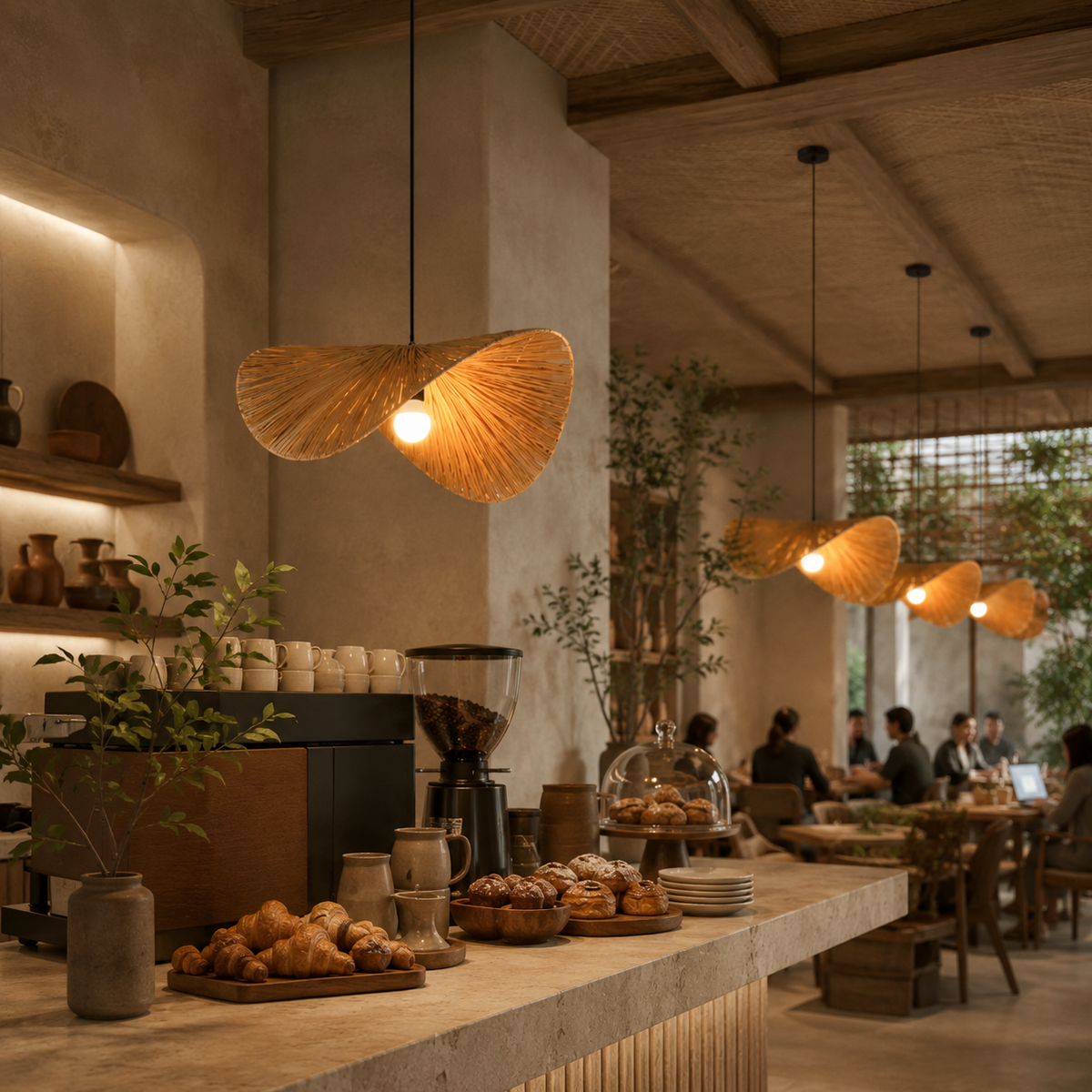 Wabi Rattan Disc Pendant Light