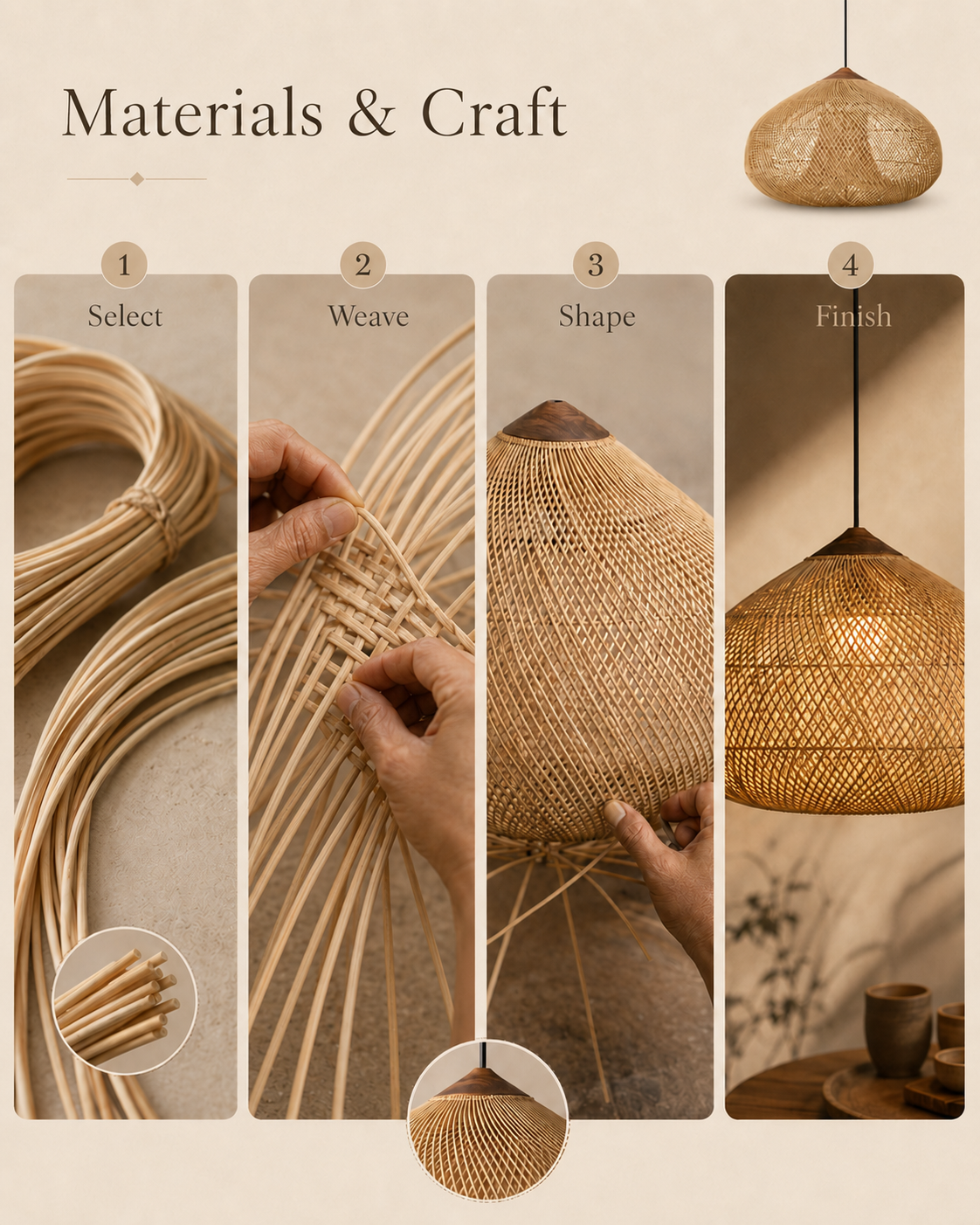 Handwoven from Natural Rattan and Coconut Palm