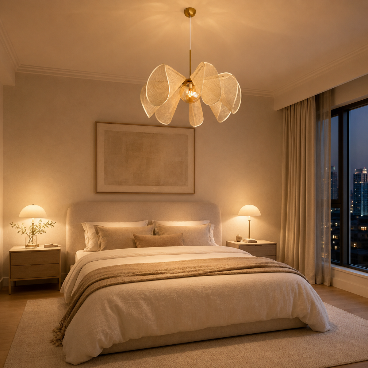 Soleil Linen Chandelier