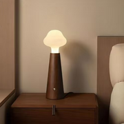 Cloud Glass Wood Table Lamp Dark Walnut Dia 5.5" × H 16.5“ （Dia 14 × H 42 cm） Glowryte