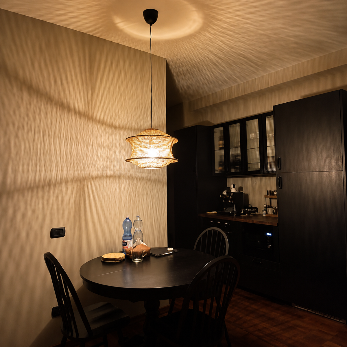 Natural material texture detail of Cocoa Weave Pendant Light