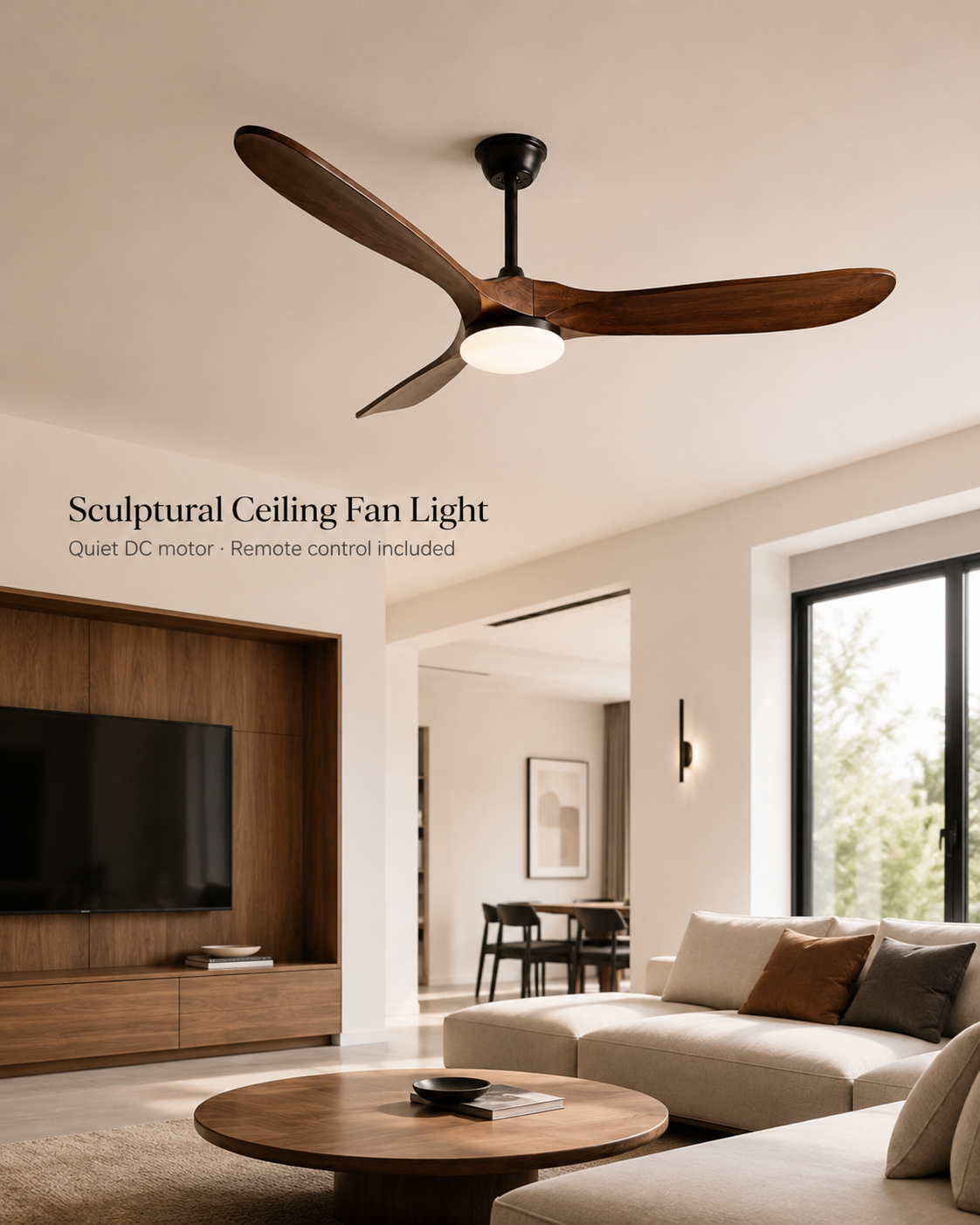 Volta Ceiling Fan handcrafted lighting design by SolenaLighting