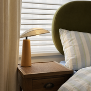 Linen Cloud Wooden Table Lamp
