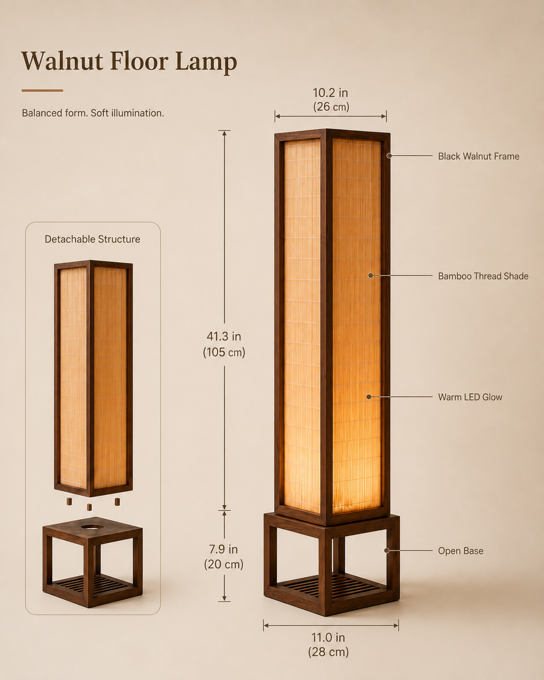 Song Harmony Floor Lamp styled in a warm natural interior