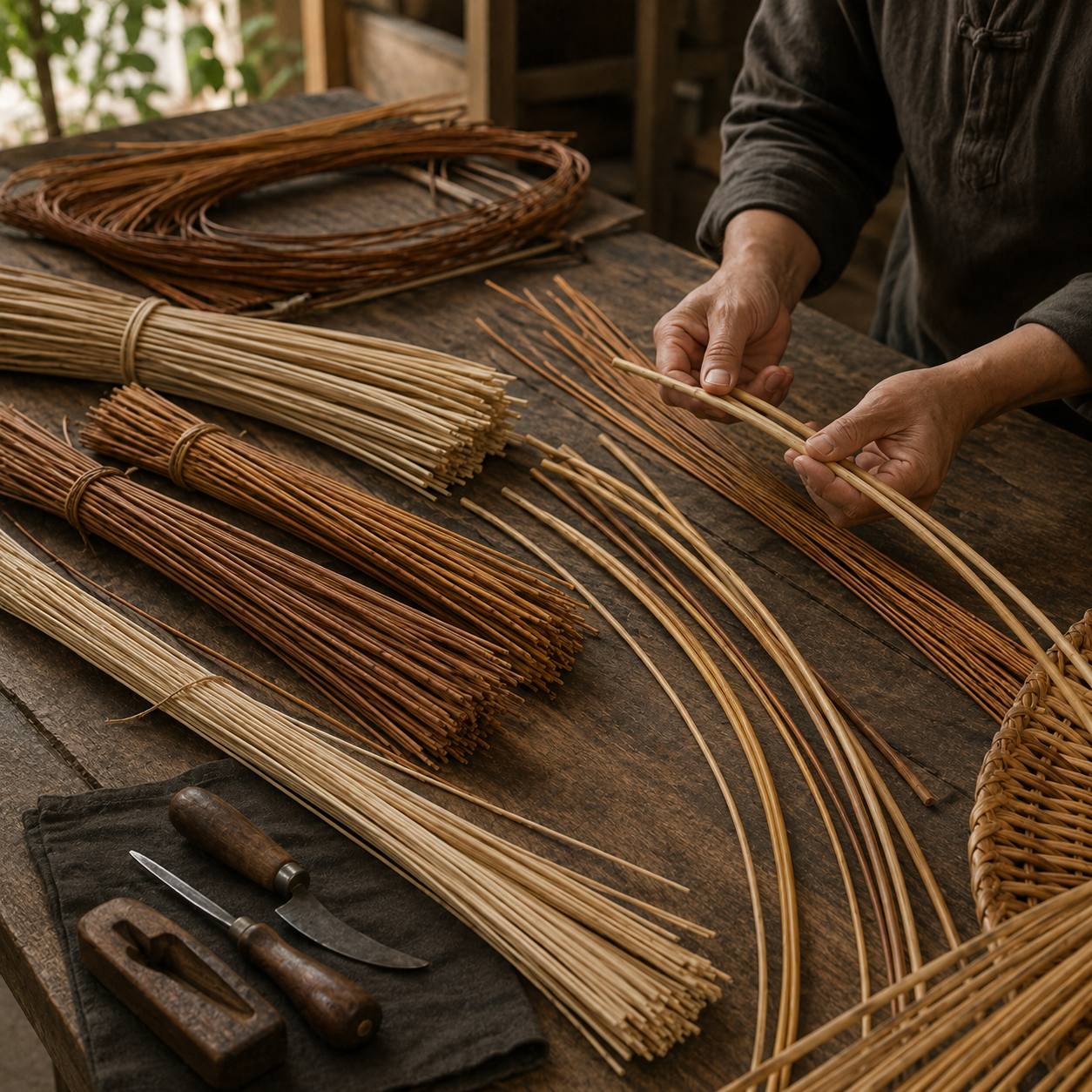 Natural materials and handcrafted details of Zen Rattan Ceiling Light