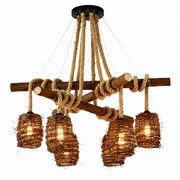 Rattan Cluster Pendant Light