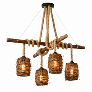 Rattan Cluster Pendant Light