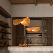 Wabi Rattan Disc Pendant Light Glowryte