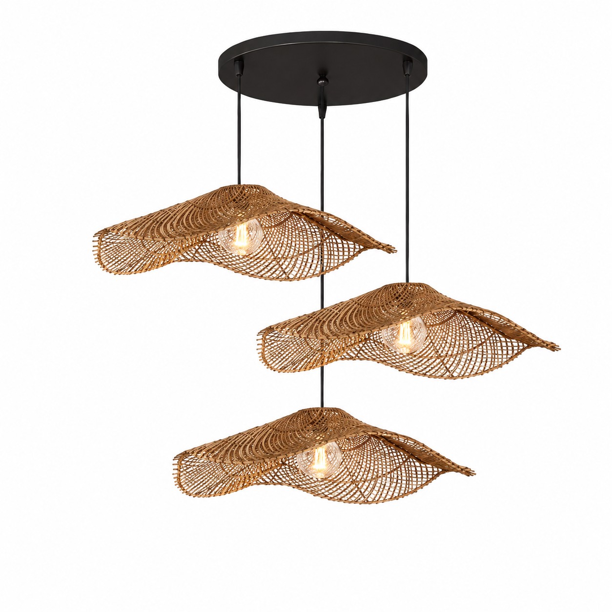 Wabi Rattan Wave Pendant Light