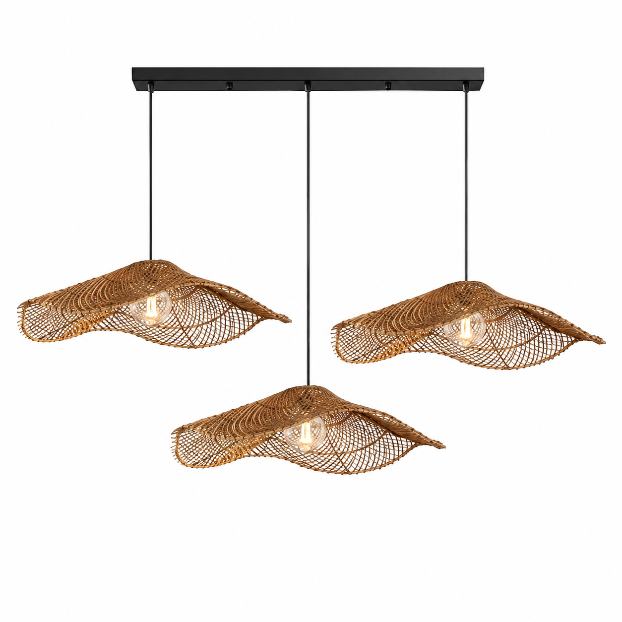 Wabi Rattan Wave Pendant Light