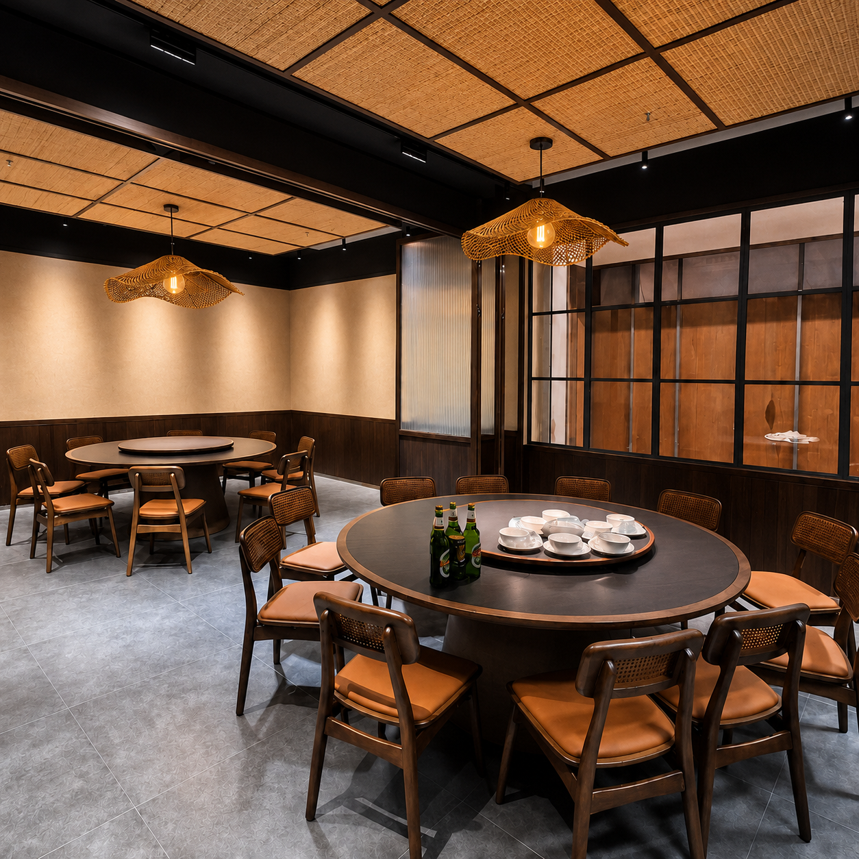 Wabi Rattan Wave Pendant Light