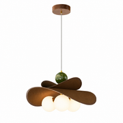Walnut Glass Globe Pendant Light
