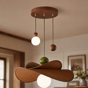 Walnut Glass Globe Pendant Light