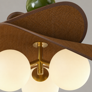 Walnut Glass Globe Pendant Light