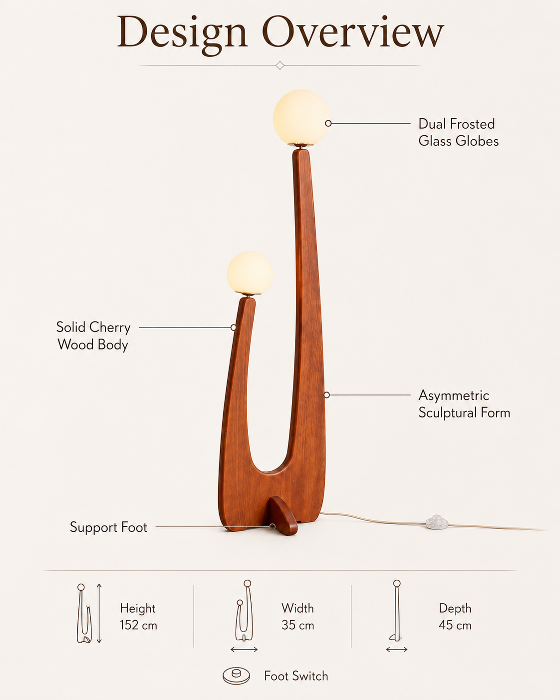 Cactus Floor Lamp styled in a warm natural interior