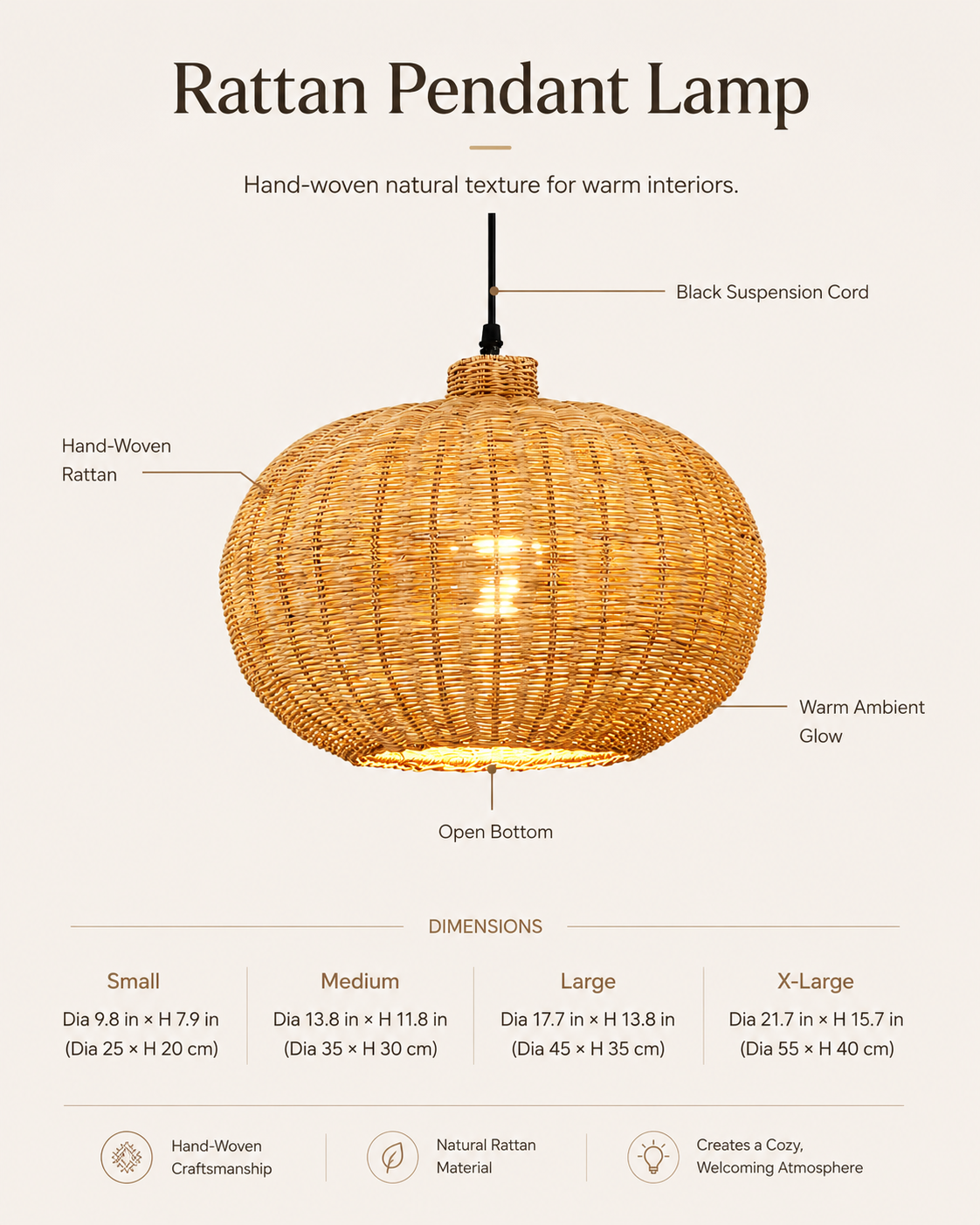 Aurelia Pumpkin Pendant Light styled in a warm natural interior