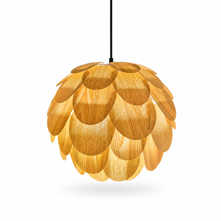 Pinecone Wood Pendant Light