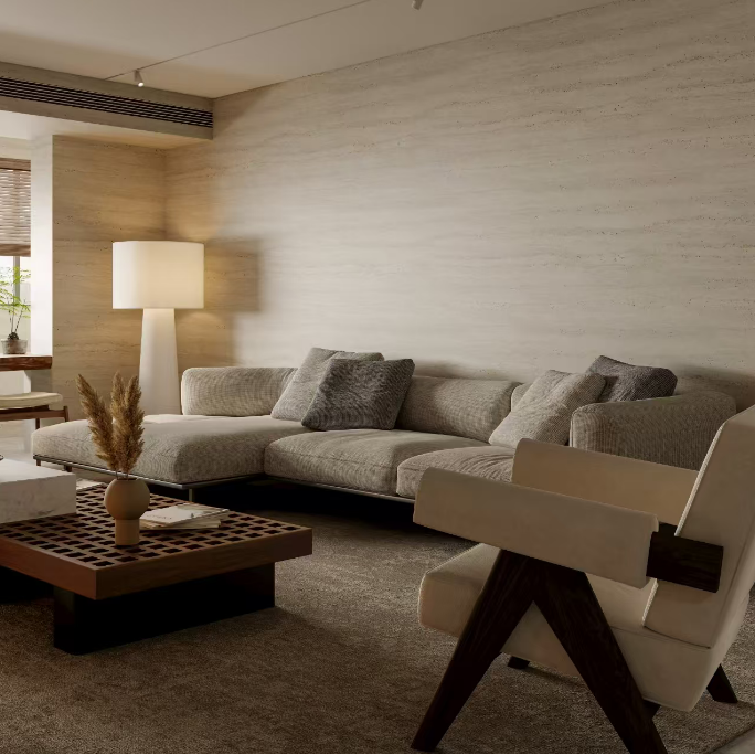 Fabric floor lamp with white drum shade and slender base