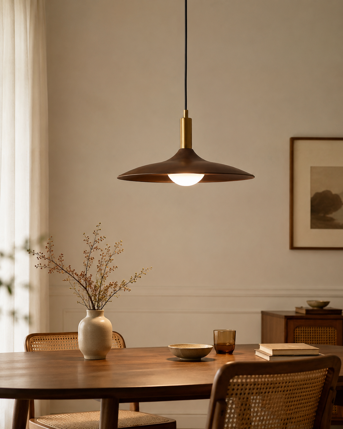 Saucer Pendant Light handcrafted lighting design by SolenaLighting